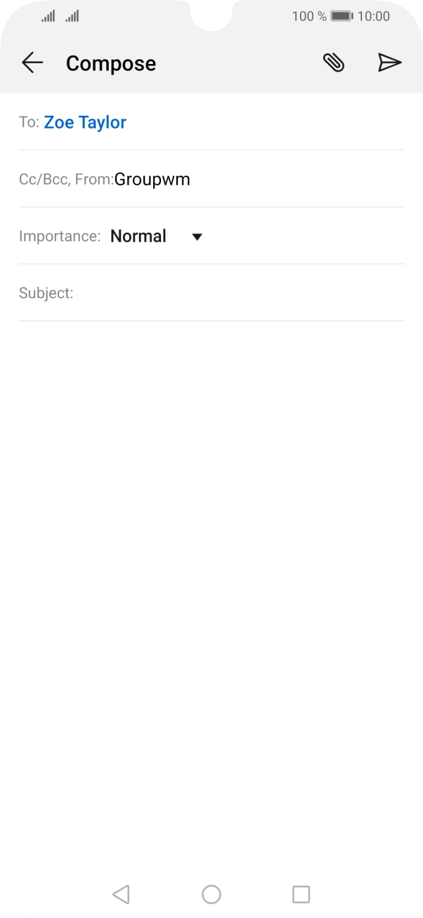 Press the field next to 'Subject:' and key in the required subject.