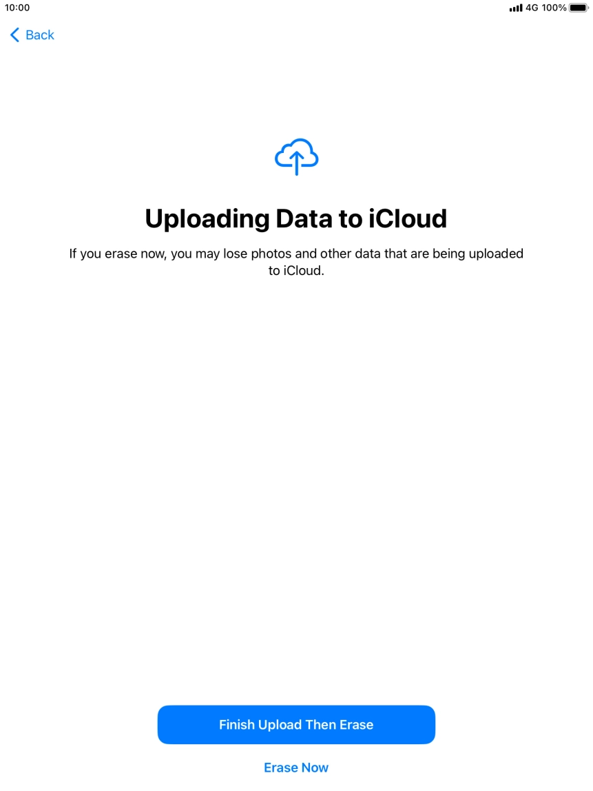 Press the required setting.