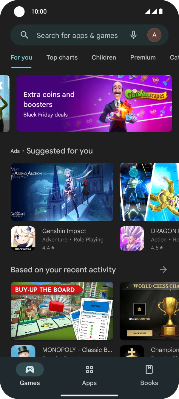 Press the profile icon. Press the profile icon.