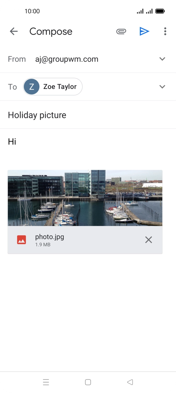 Press the send icon when you've finished your email. Press the send icon when you've finished your email.