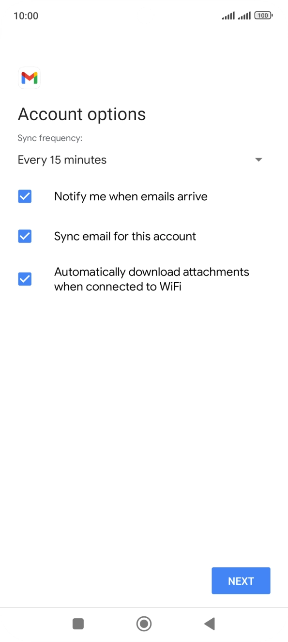 Press the drop down list below 'Sync frequency:'. Press the drop down list below 'Sync frequency:'.