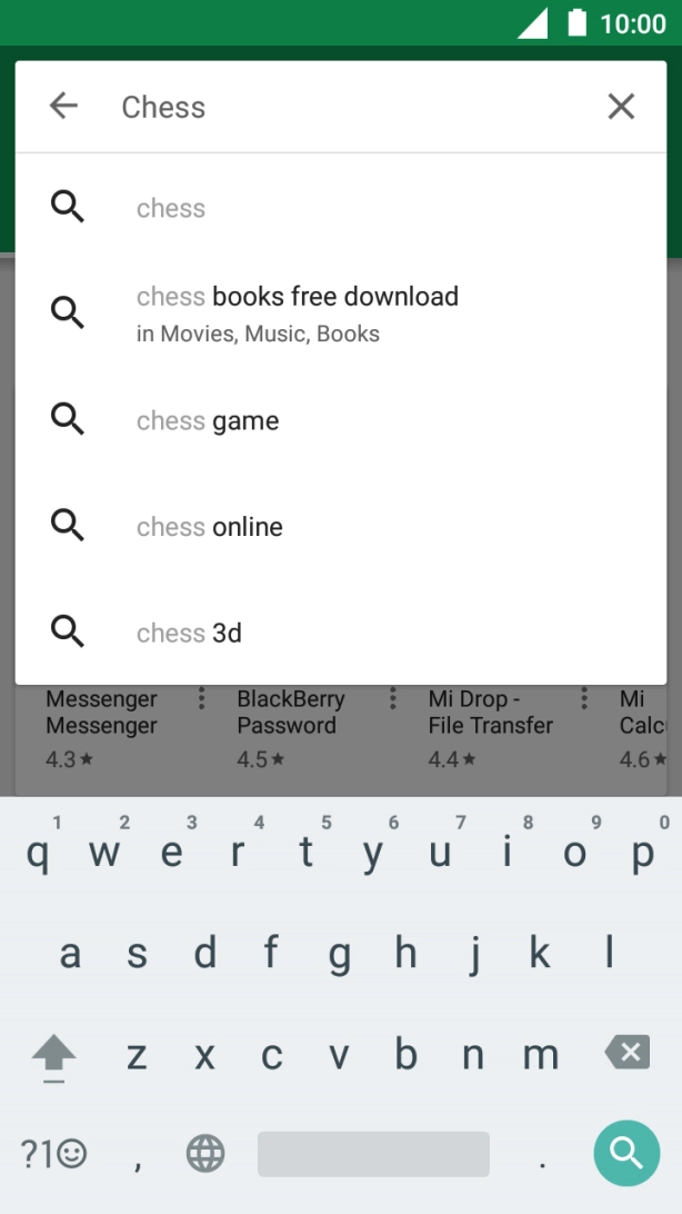 Key in the name or subject of the required app and press the search icon.