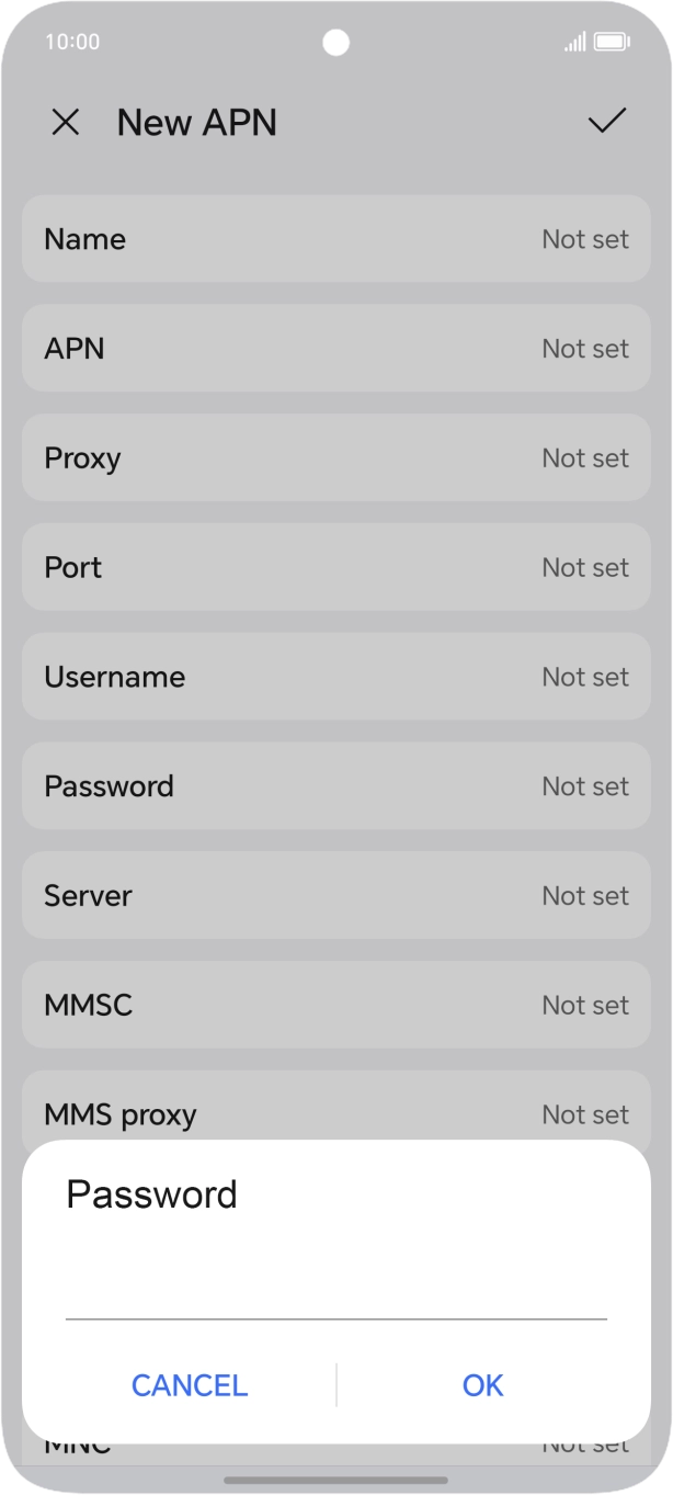 Key in p and press OK. Key in p and press OK.