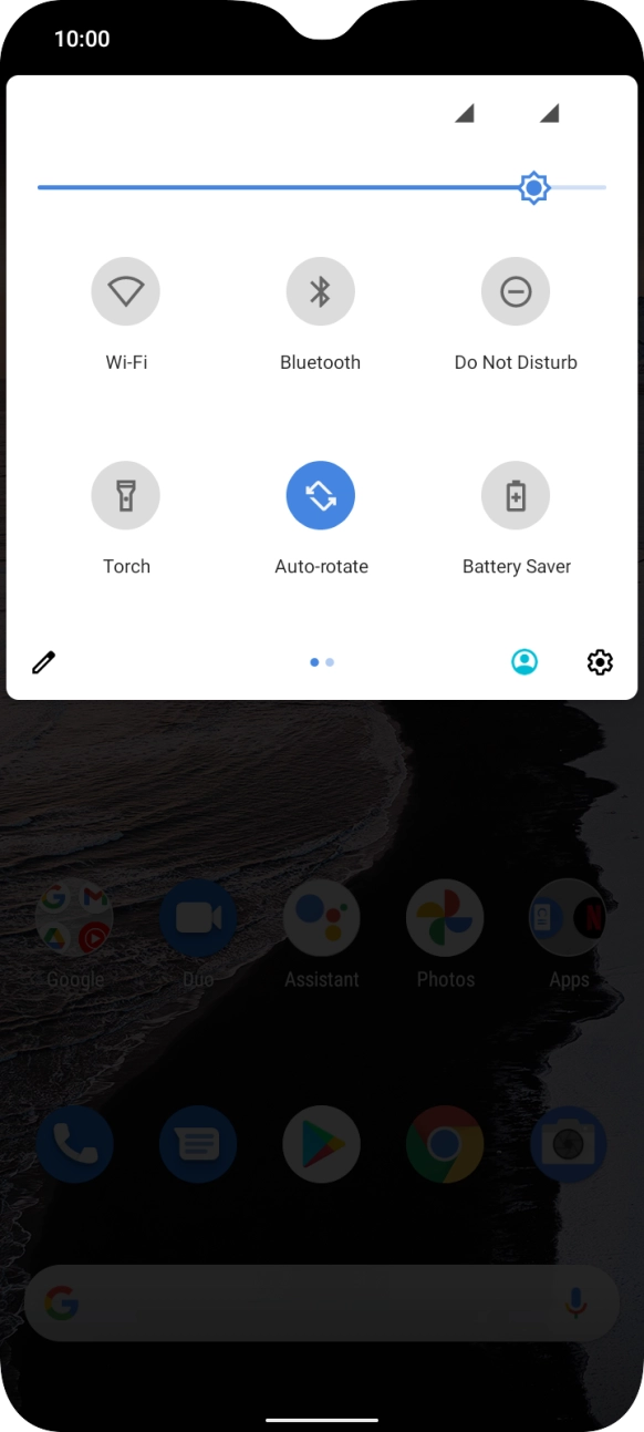 Press the settings icon. Press the settings icon.