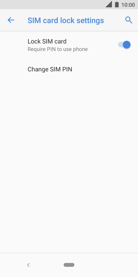 Press the indicator next to 'Lock SIM card' to turn the function on or off.