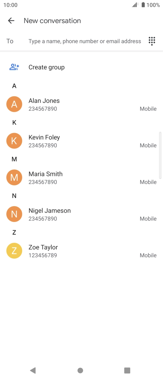Press the field next to 'To' and key in the first letters of the recipient's name. Press the field next to 'To' and key in the first letters of the recipient's name.