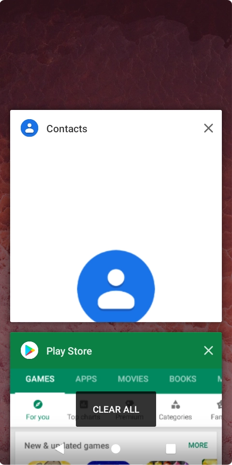 To end one running application, slide your finger right on the required application.