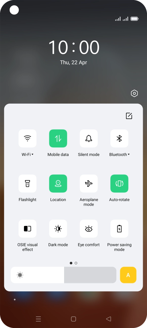 Press Mobile data to turn the function on or off. Press Mobile data to turn the function on or off.