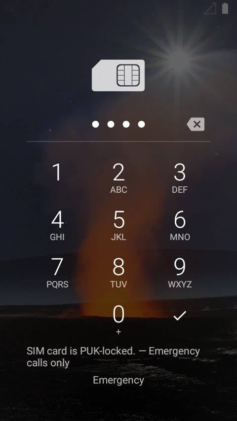Key in your SIM PIN and press the confirm icon. The default SIM PIN is 0000.