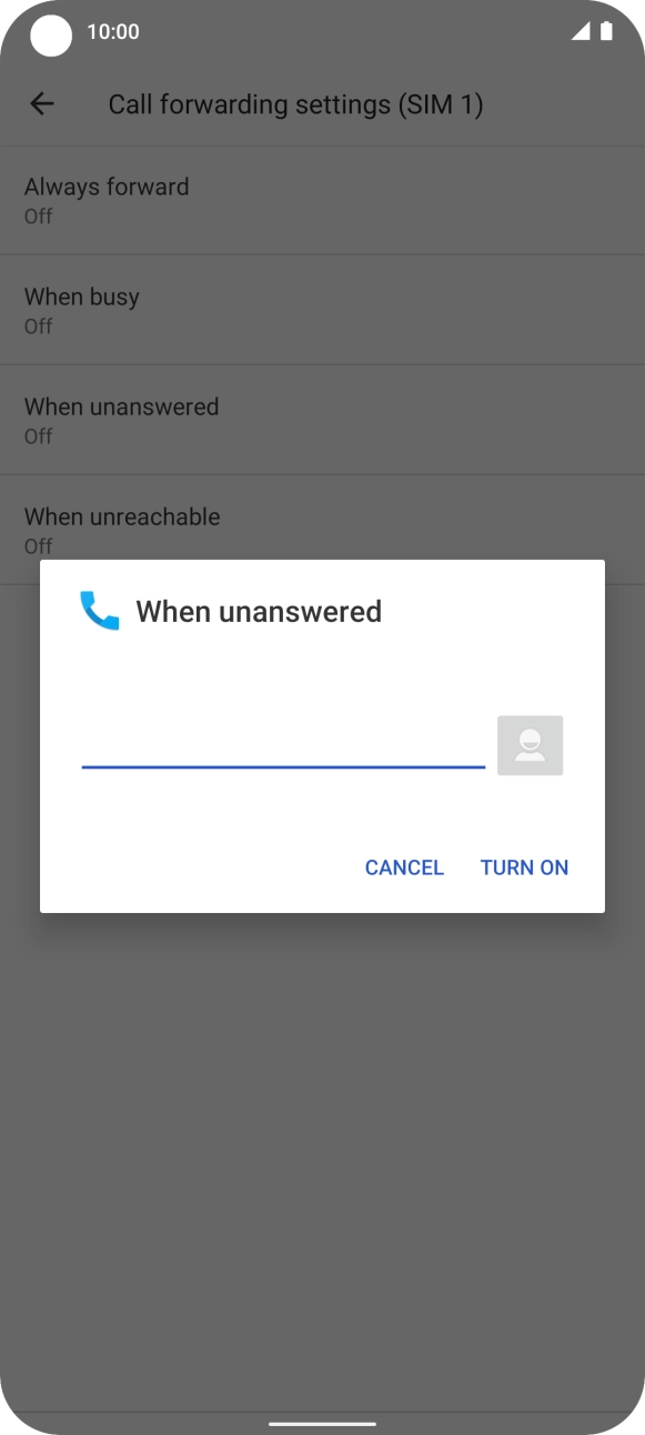 Key in 901 and press TURN ON.