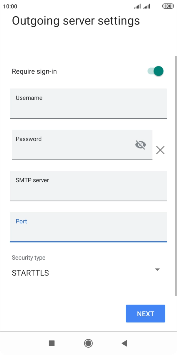 Press the drop down list below 'Security type'. Press the drop down list below 'Security type'.