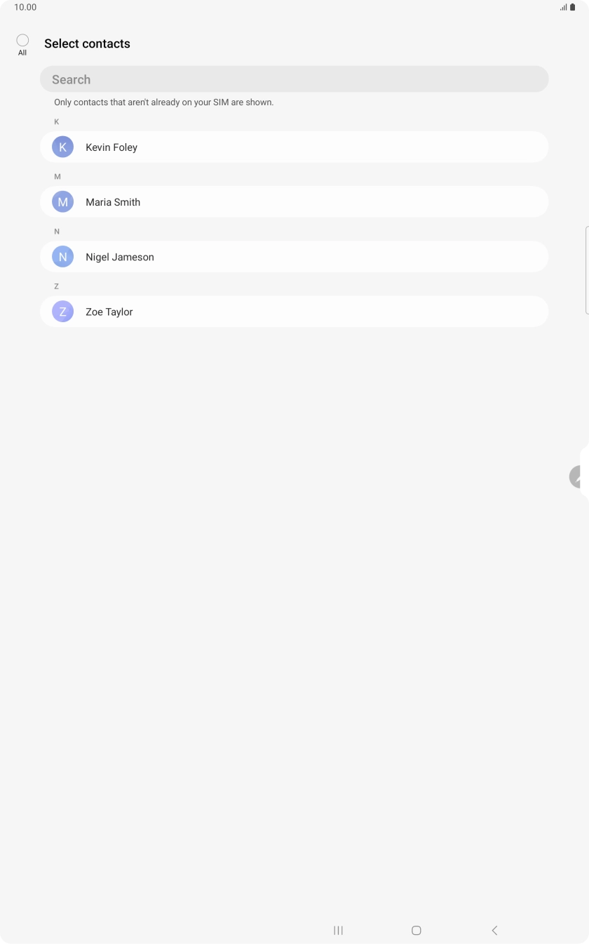 Press the field above 'All'. Press the field above 'All'.
