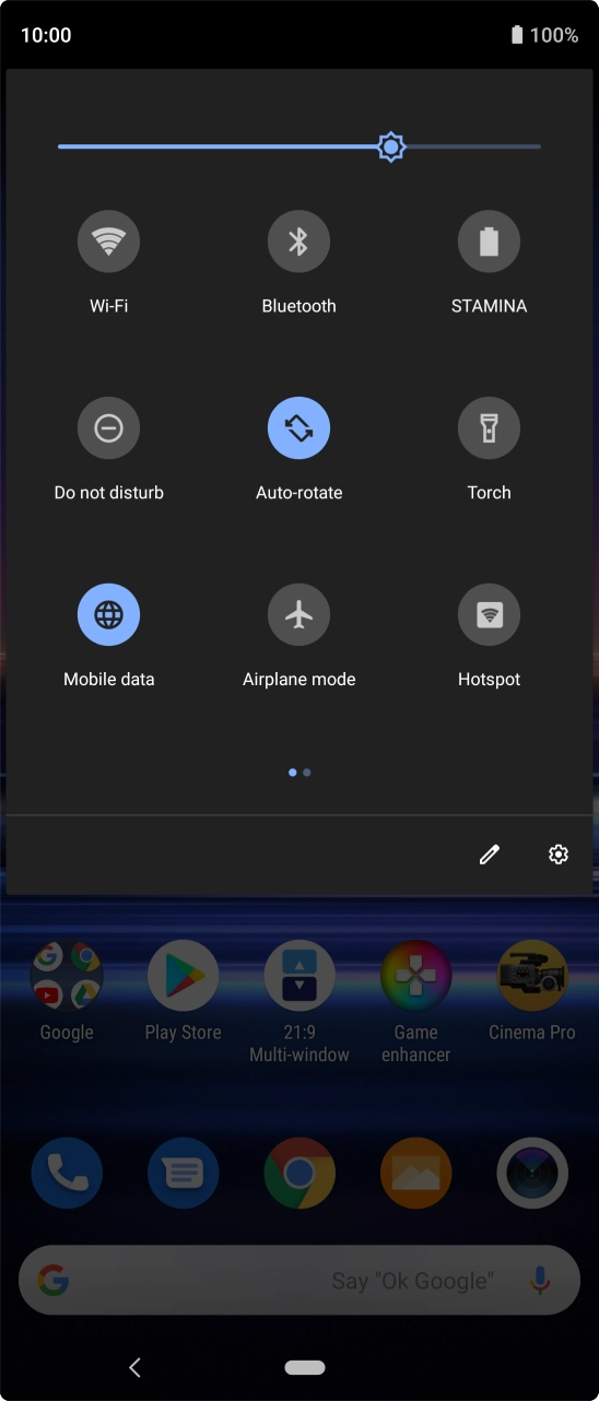 Press the settings icon. Press the settings icon.