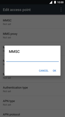 Key in http://mmsc.mms.o2.co.uk:8002 and press OK.