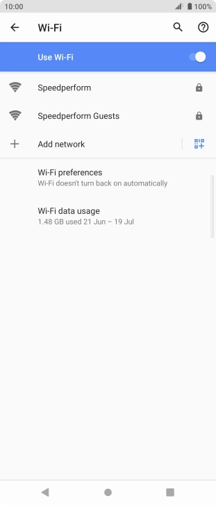 Press the required WiFi network.