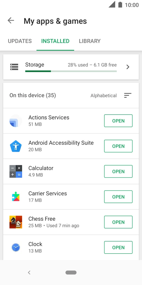 Press the required app.