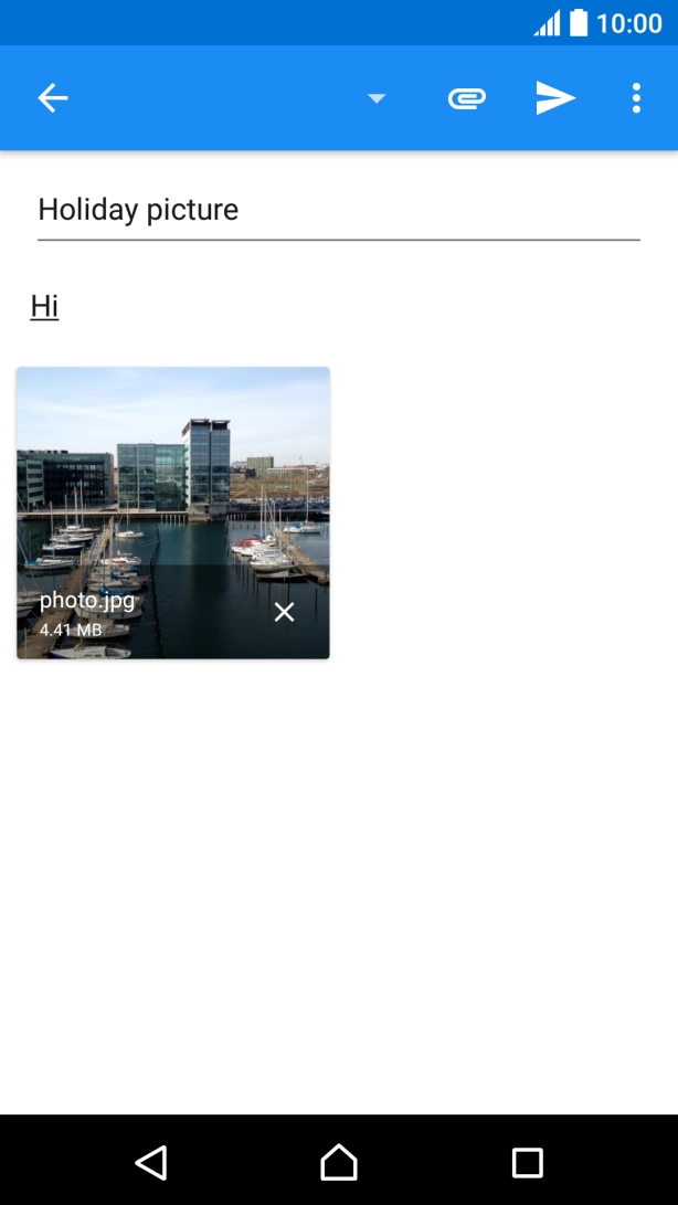 Press the send icon when you've finished your email.