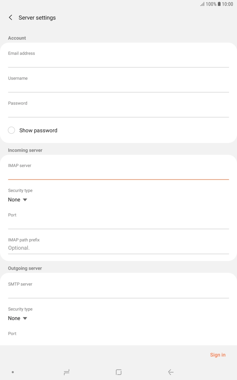 Press the drop down list below 'Security type'. Press the drop down list below 'Security type'.