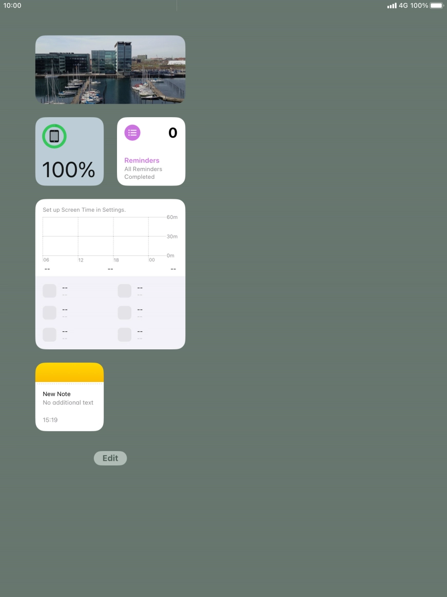 Press and hold the required widget until a pop-up menu is displayed.