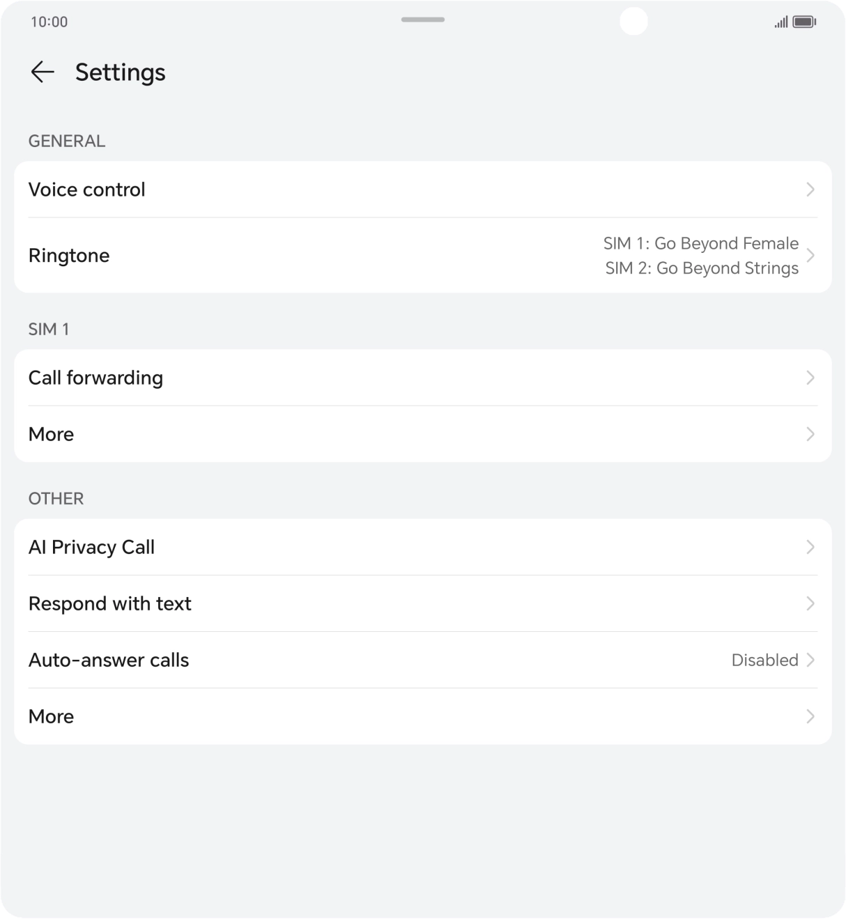 Press Call forwarding.
