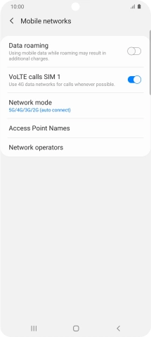 Press Network mode.