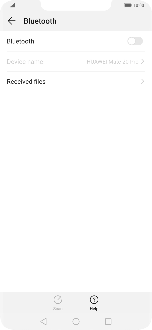 Press the indicator next to 'Bluetooth' to turn on the function.