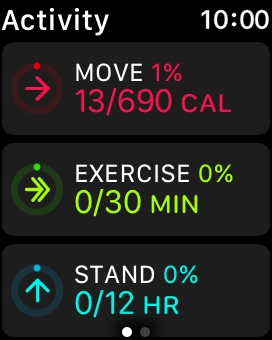 Keep sliding upwards to see the number of steps, distance and number of floors you've covered.