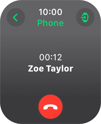 Press the end call icon.