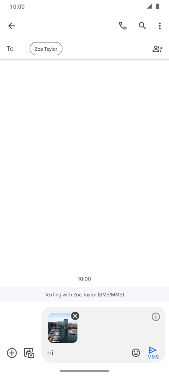 Press the send icon when you've finished your picture message. Press the send icon when you've finished your picture message.