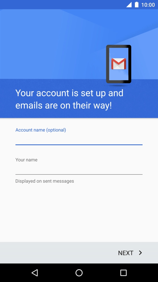 Press the field below 'Your name' and key in the required sender name.