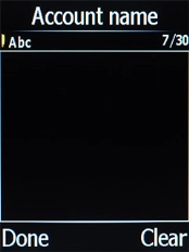 Highlight the field below 'Account name' and key in the required name.