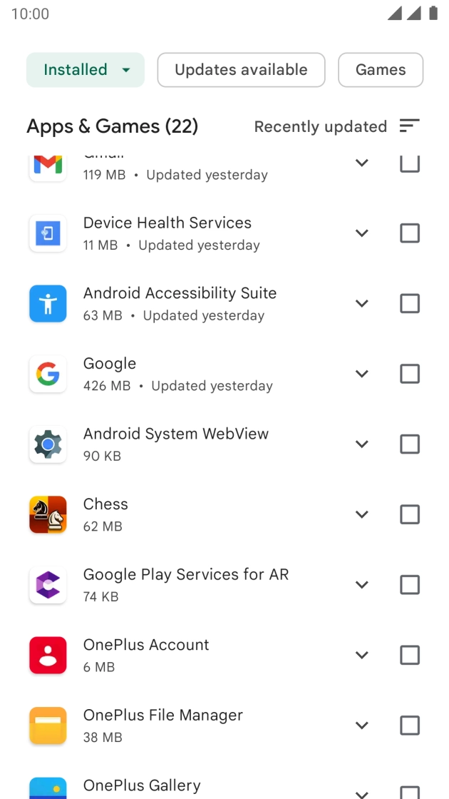 Press the required app.