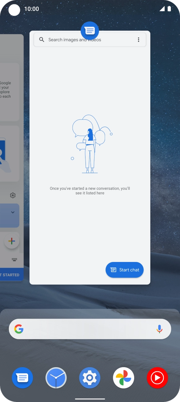 Slide your finger right on the screen.