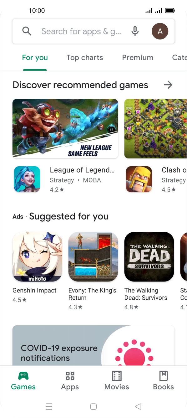 Press the profile icon.