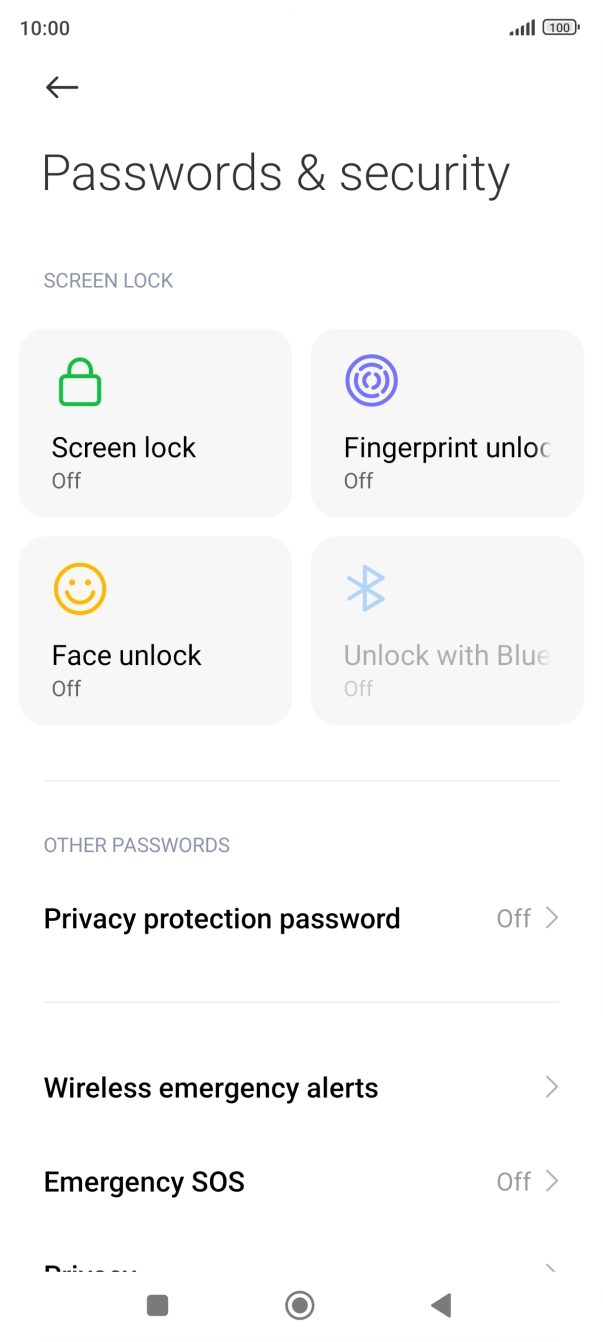 Press Fingerprint unlock.