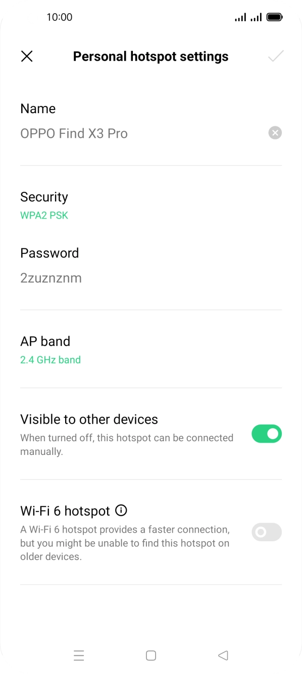 Press the field below 'Name' and key in the required name.