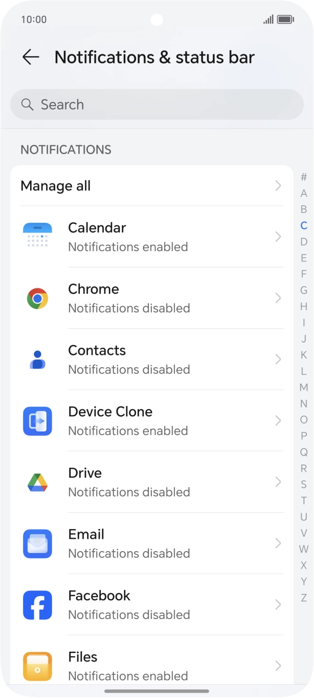 Press Manage all. Press Manage all.