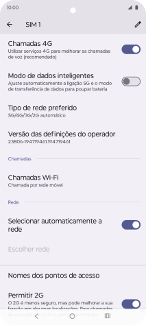 Prima Tipo de rede preferido.