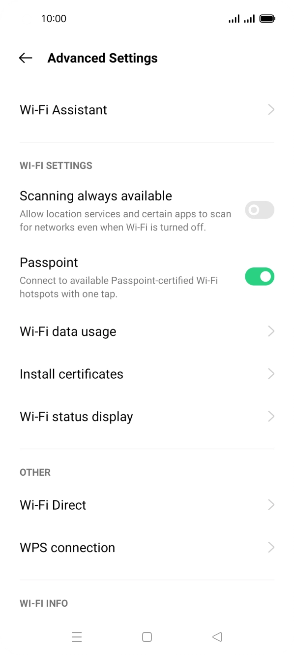 Press Wi-Fi Assistant. Press Wi-Fi Assistant.