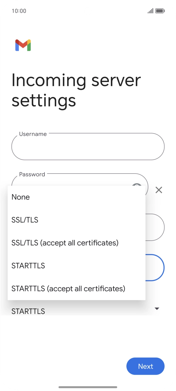 Press SSL/TLS. Press SSL/TLS.