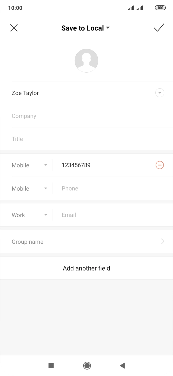 Press the confirm icon.