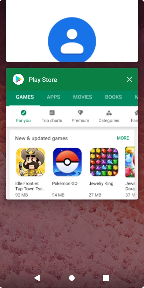 Slide your finger downwards on the screen.