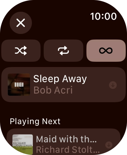 Press the shuffle icon. Press the shuffle icon.