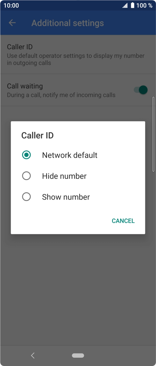 Press Show number to turn on caller identification.