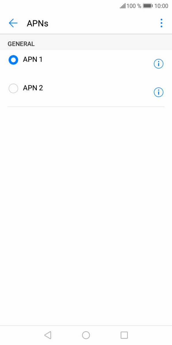 Press the field next to the required data connection to activate it. Press the field next to the required data connection to activate it.