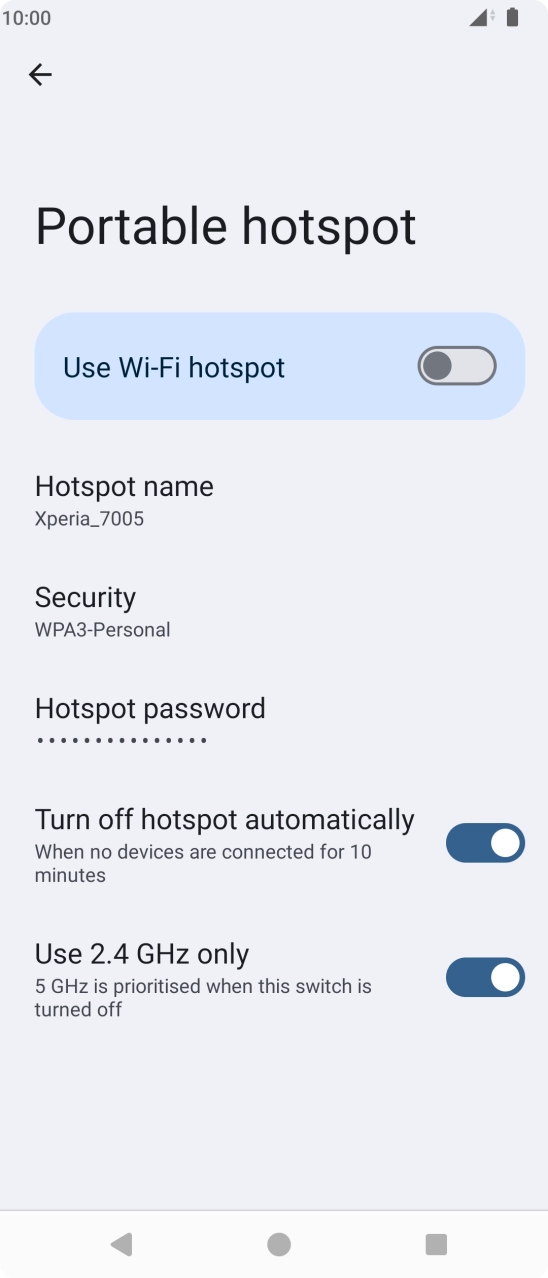 Press Hotspot password.
