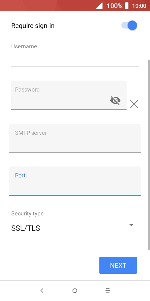Press the drop down list below 'Security type'. Press the drop down list below 'Security type'.