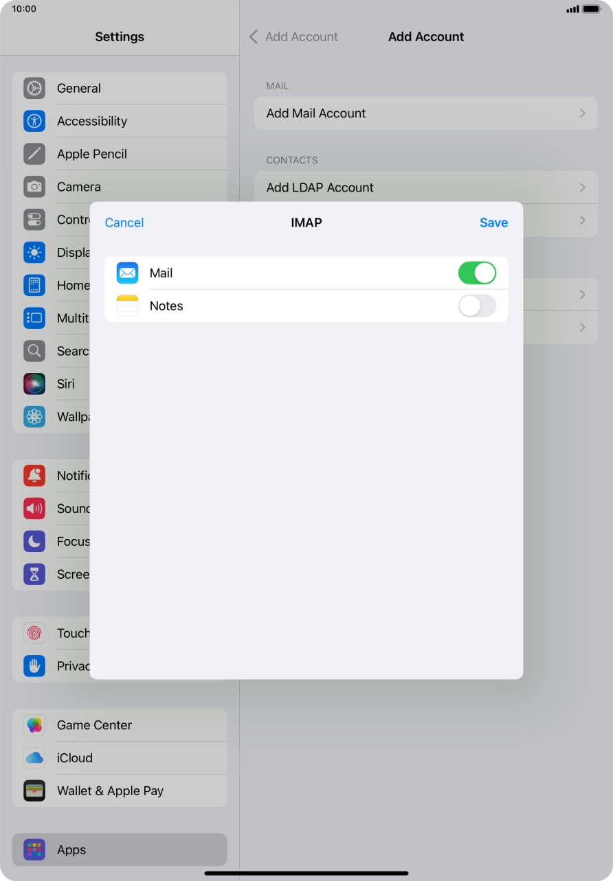 Press Save. Your email account has now been set up. To select more settings for incoming and outgoing server, proceed with the following steps. Press Save. Your email account has now been set up. To select more settings for incoming and outgoing server, proceed with the following steps.