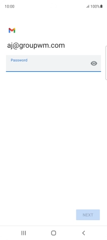 Press the field below 'Password' and key in the password for your email account.
