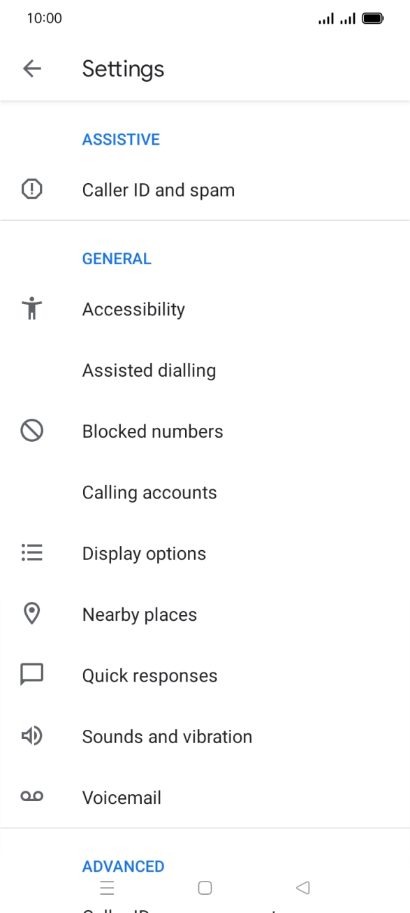 Press Calling accounts.